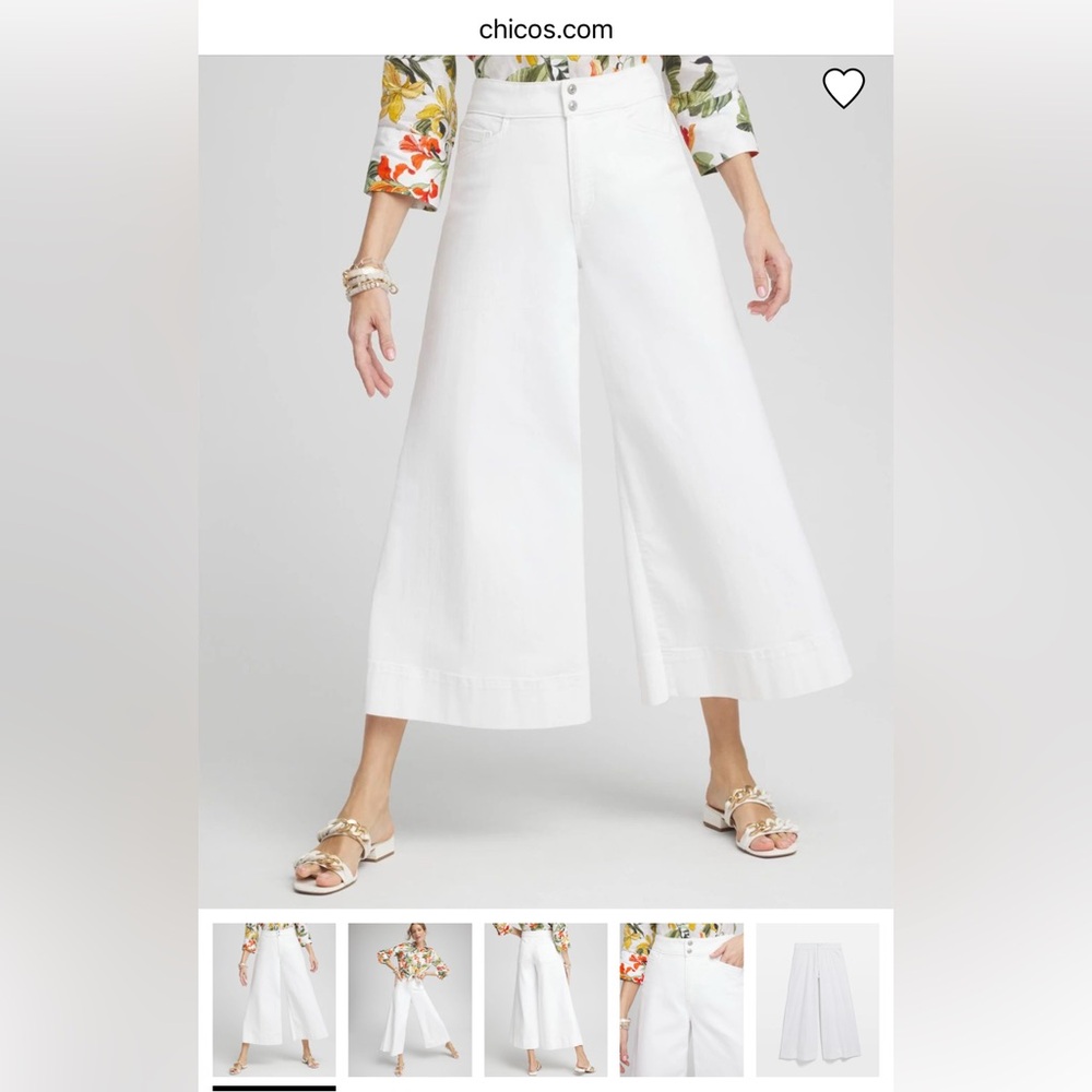 Chico’s Classic White Denim High Rise Culotte - NWT Size 2.5 / 14